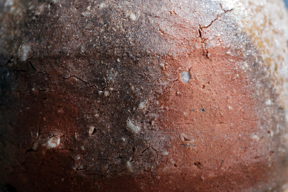 close-up texture of Shigaraki ware