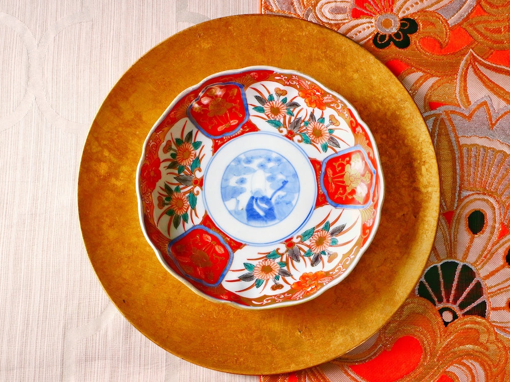 brightly coloured imari ware
